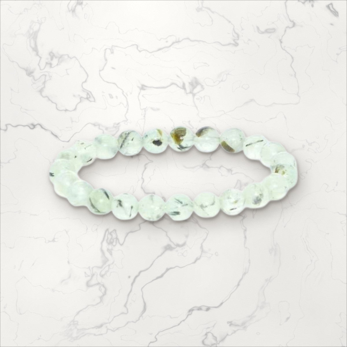 Bracelet pierres rondes Préhnite