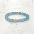 Bracelet pierres rondes Aigue-Marine