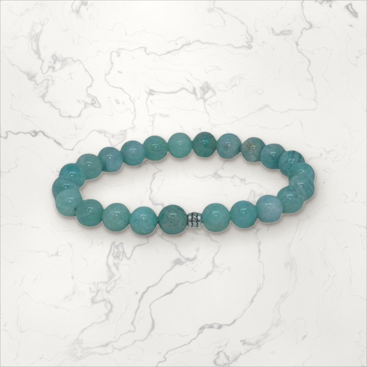 Bracelet pierres rondes Amazonite