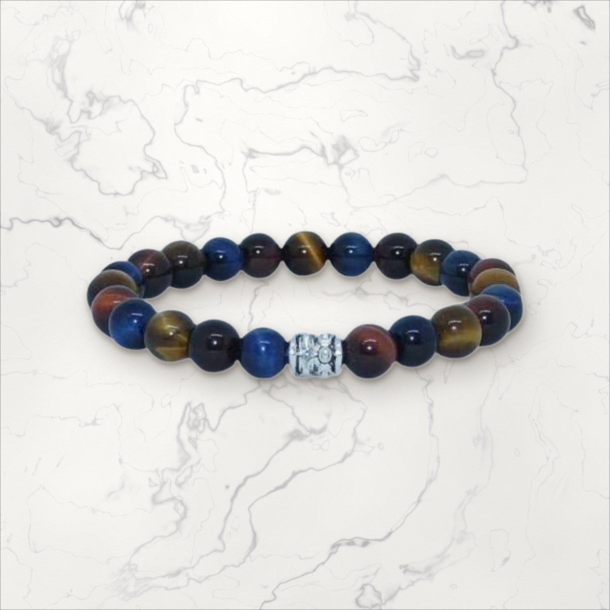 Bracelet pierres rondes 3 Oeil de Tigre taille enfant
