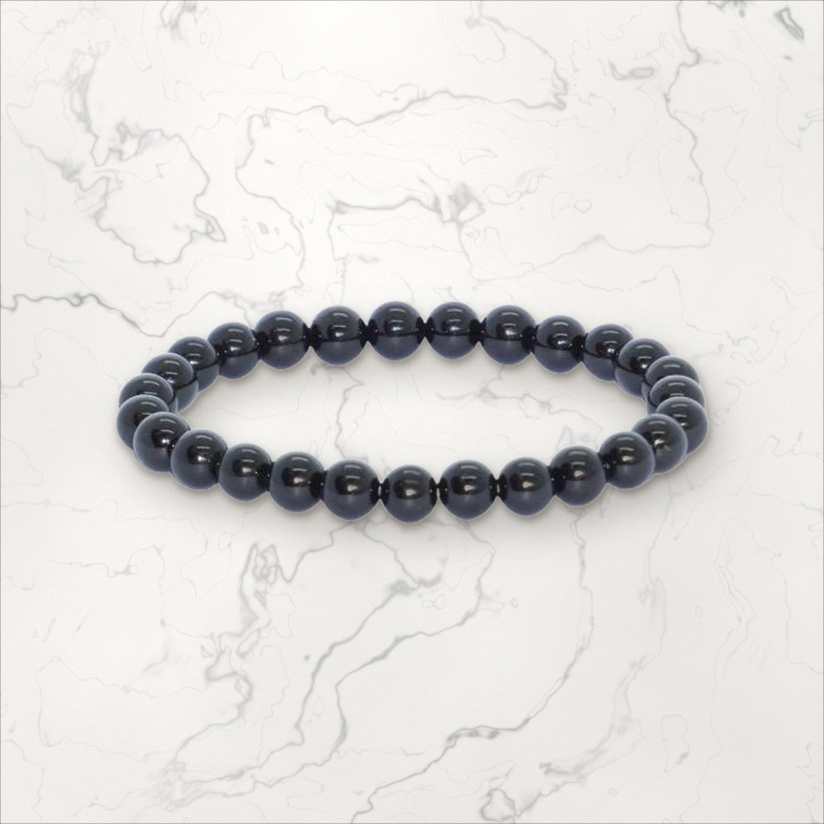 Bracelet pierres rondes Tourmaline 6 mm