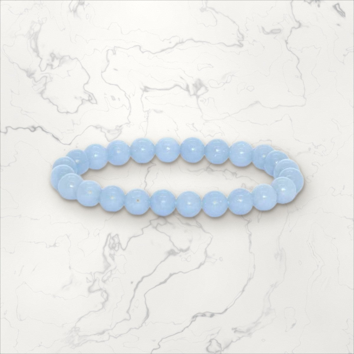 Bracelet pierres rondes Angelite