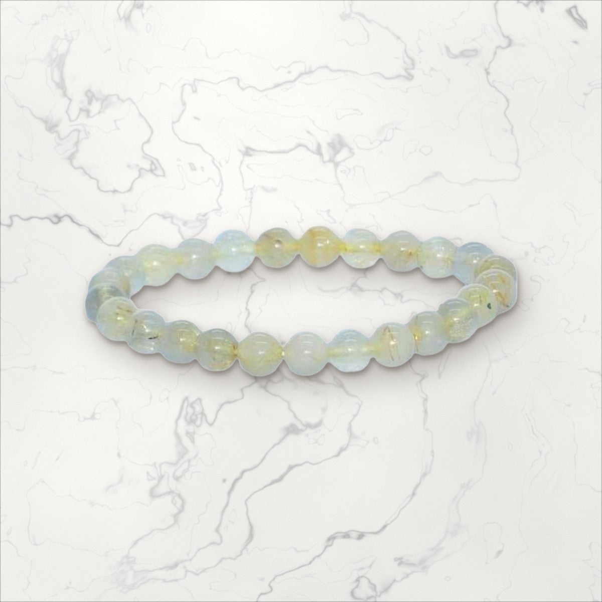 Bracelet pierres rondes Quartz Rutile
