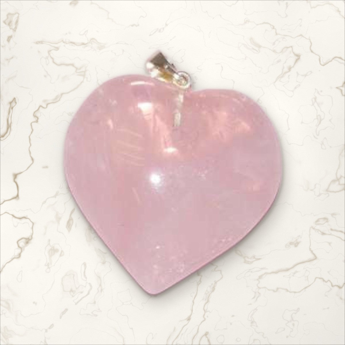Pendentif Quartz rose cœur