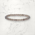 Bracelet pierres rondes Quartz Fumé 6 mm