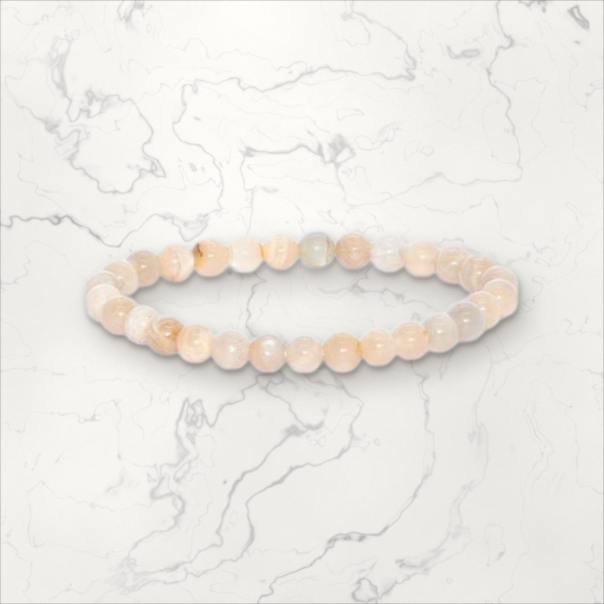 Bracelet pierres rondes Pierre du Soleil  6 mm