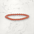 Bracelet pierres rondes Jaspe rouge 6 mm