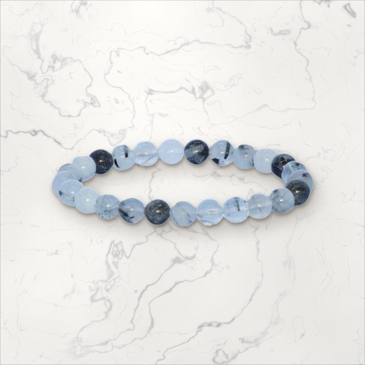 Bracelet pierres rondes Quartz Tourmaline