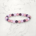 Bracelet pierres rondes Grenat - Kunzite - Rhodochrosite