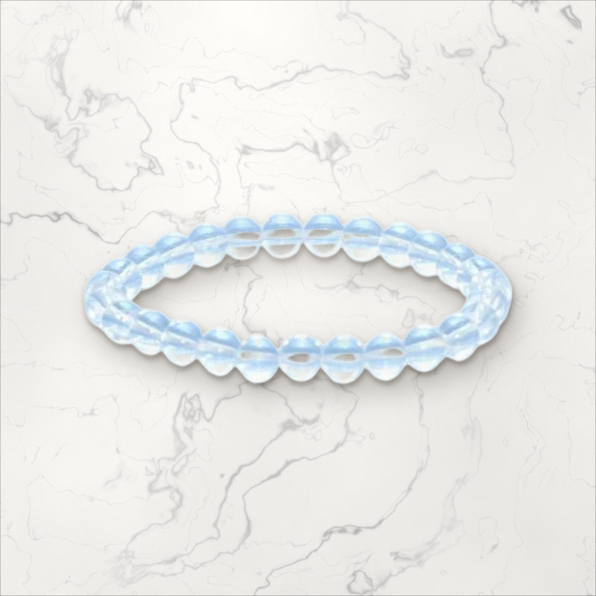 Bracelet pierres rondes Cristal de Roche 6 mm