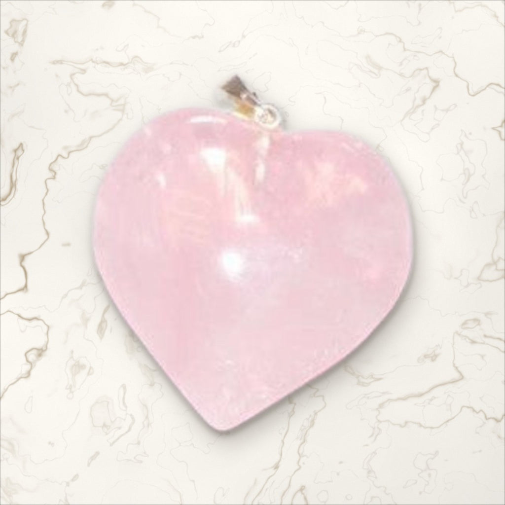 Pendentif Quartz rose cœur