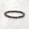 Bracelet pierres rondes Œil de Taureau 6 mm