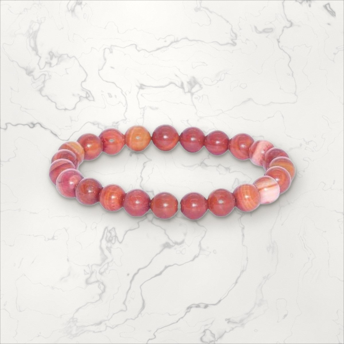Bracelet pierres rondes Rhodochrosite du Brésil