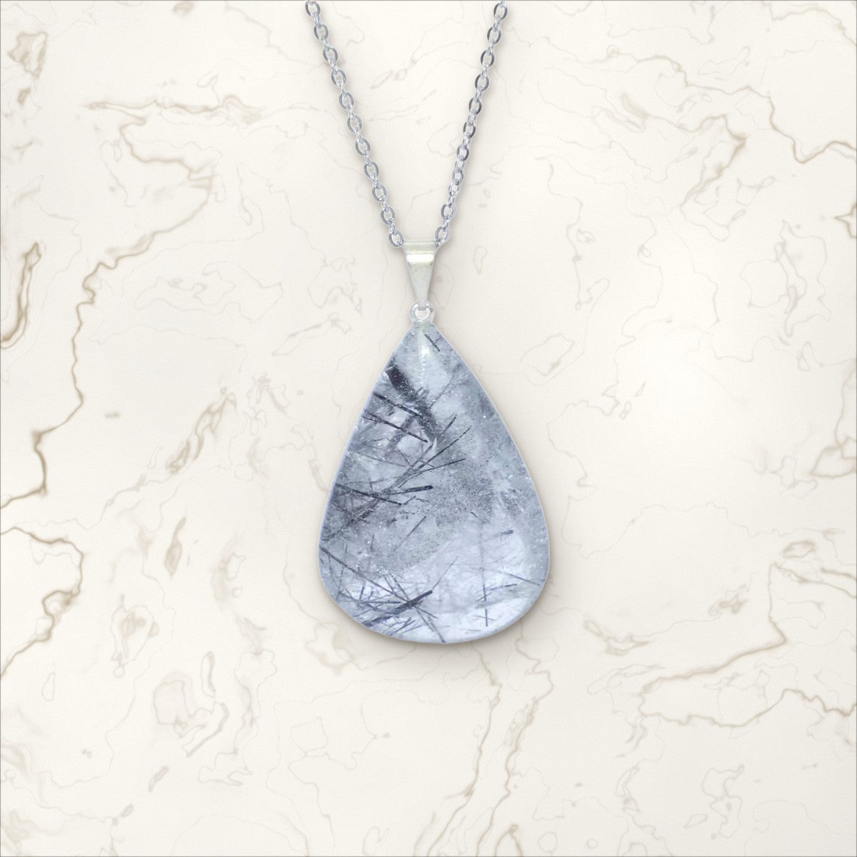 Pendentif Quartz Tourmaline goutte
