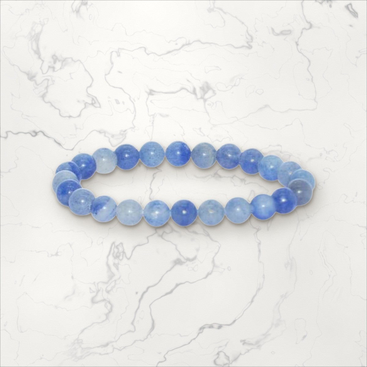 Bracelet pierres rondes Aventurine bleue