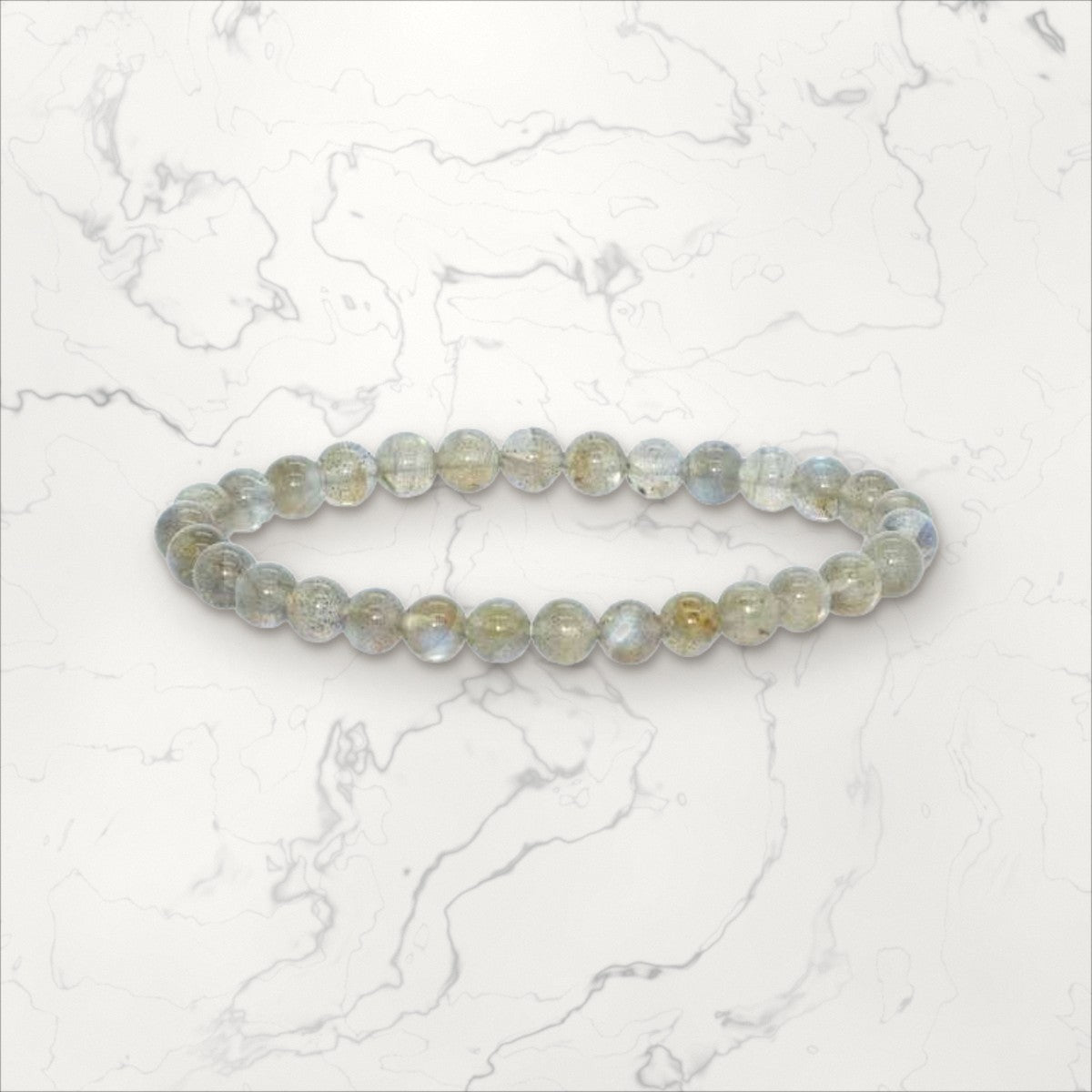 Bracelet pierres rondes Labradorite AA 6 mm