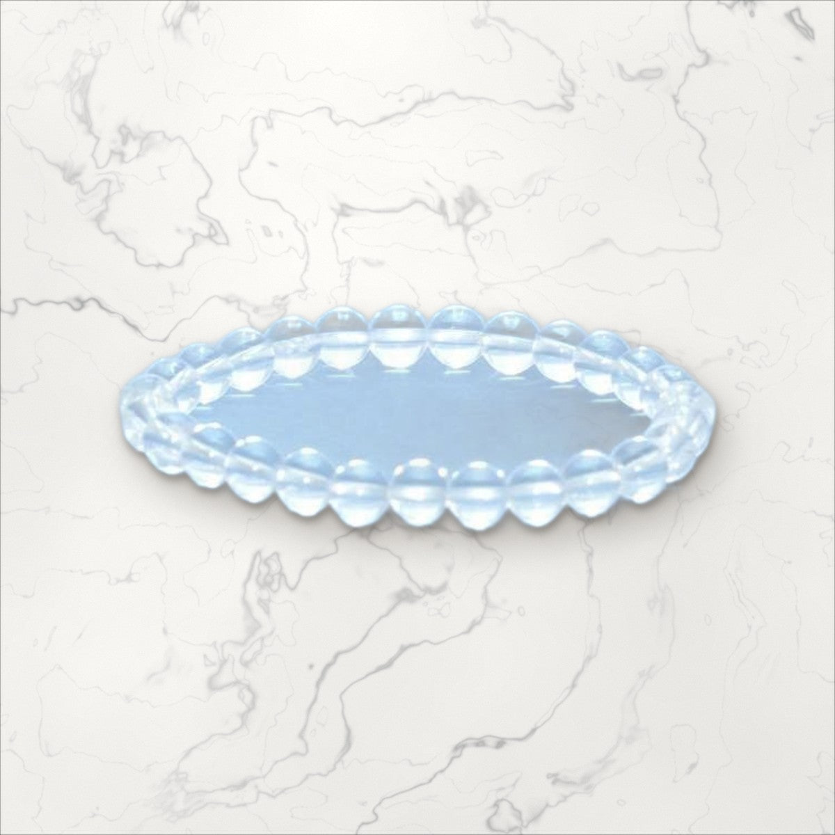 Bracelet pierres rondes Cristal de Roche 6 mm