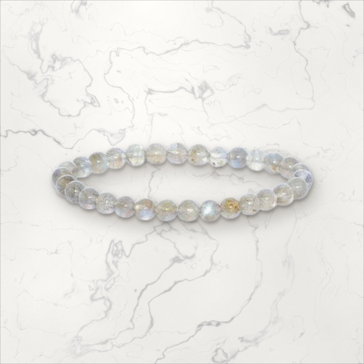 Bracelet pierres rondes Labradorite AA 6 mm