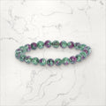 Bracelet pierres rondes Rubis Zoïsite