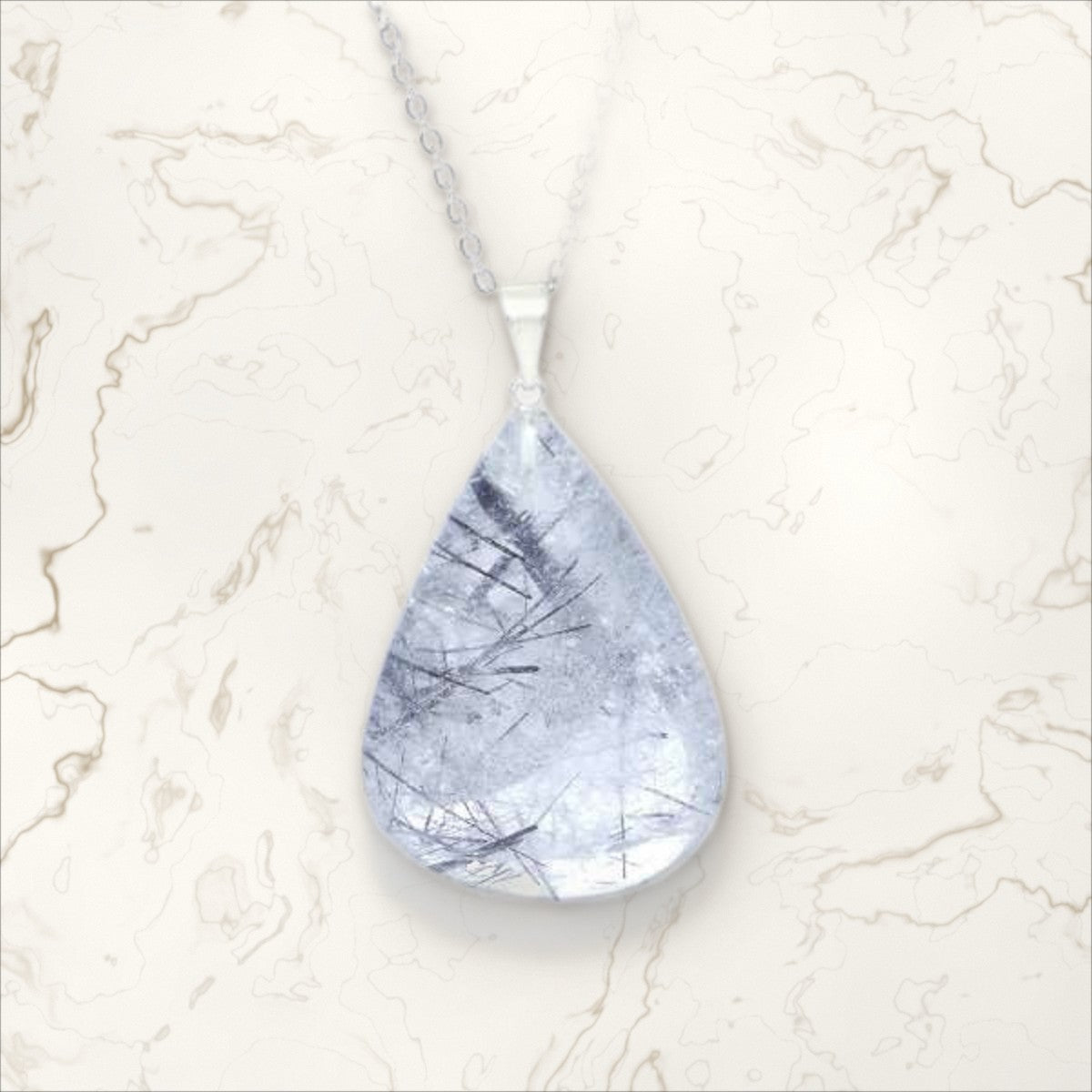 Pendentif Quartz Tourmaline goutte