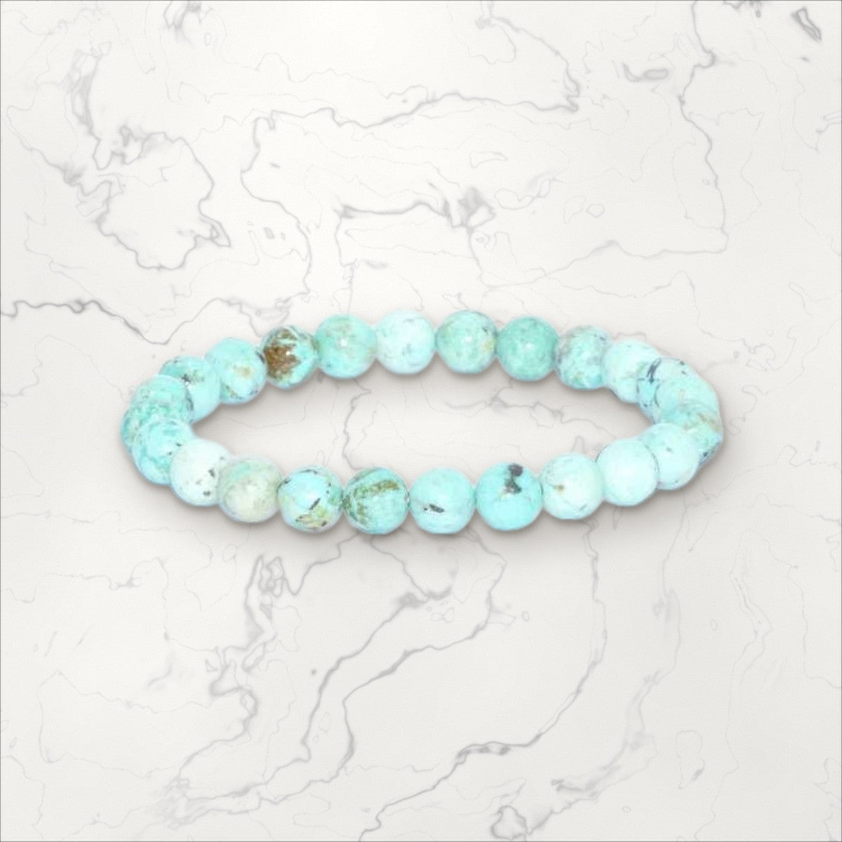 Bracelet pierres rondes Turquoise du Pérou
