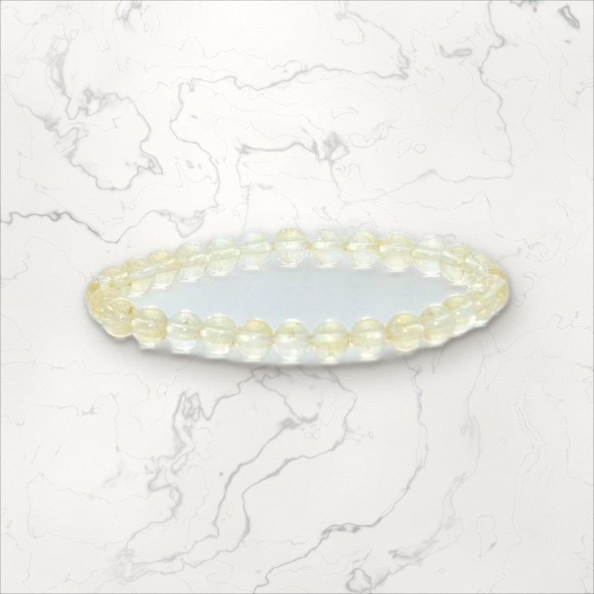 Bracelet pierres rondes Citrine 6 mm