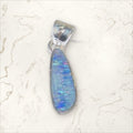 Pendentif Opale bleue arc-en-ciel (2)
