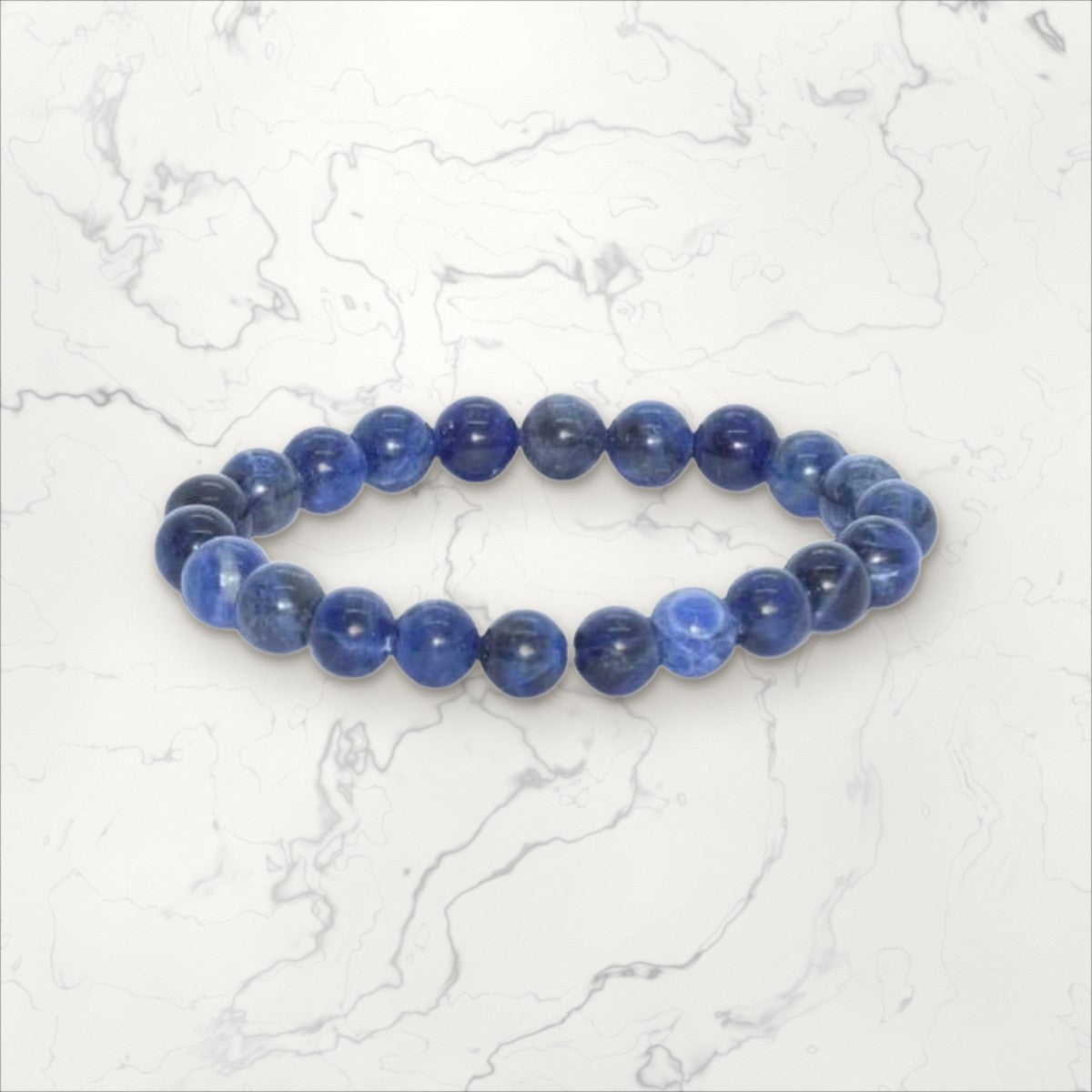 Bracelet pierres rondes Sodalite