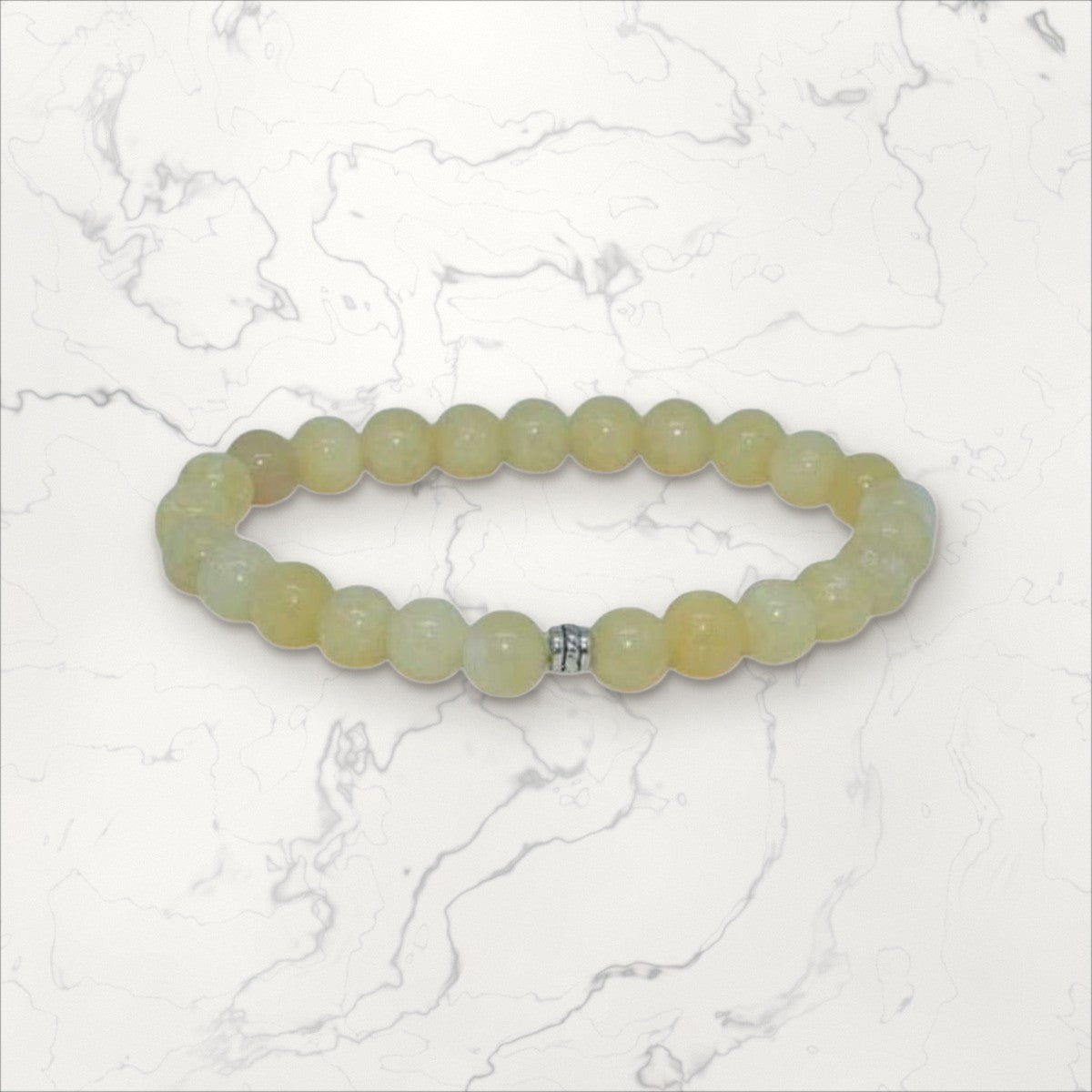 Bracelet pierres rondes Calcite jaune