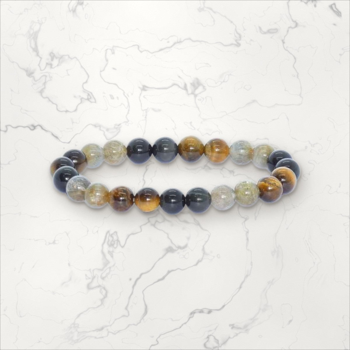 Bracelet pierres rondes 3 protections