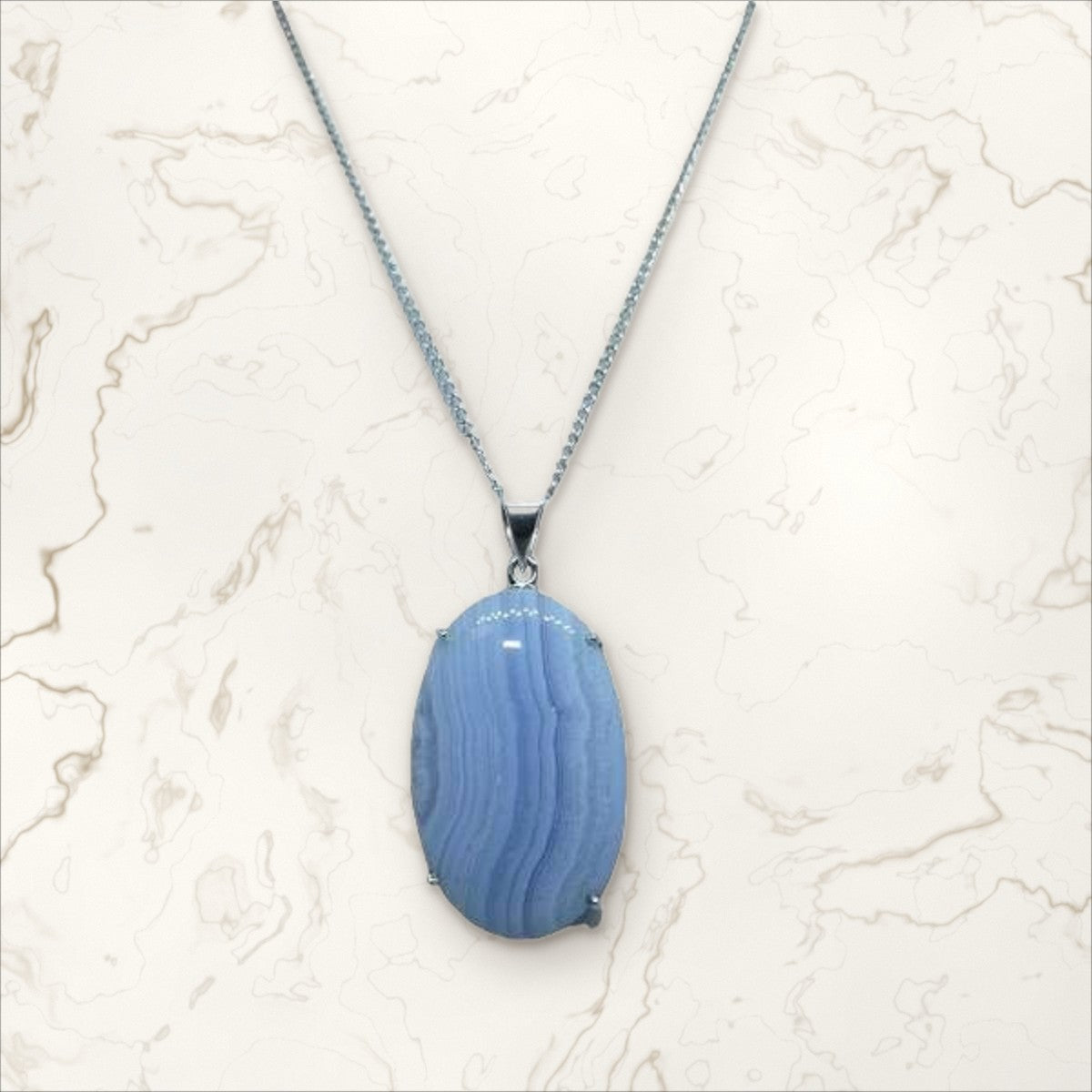 Pendentif Calcédoine bleue (2)