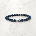 Bracelet pierres rondes facettées Spinelle Noire