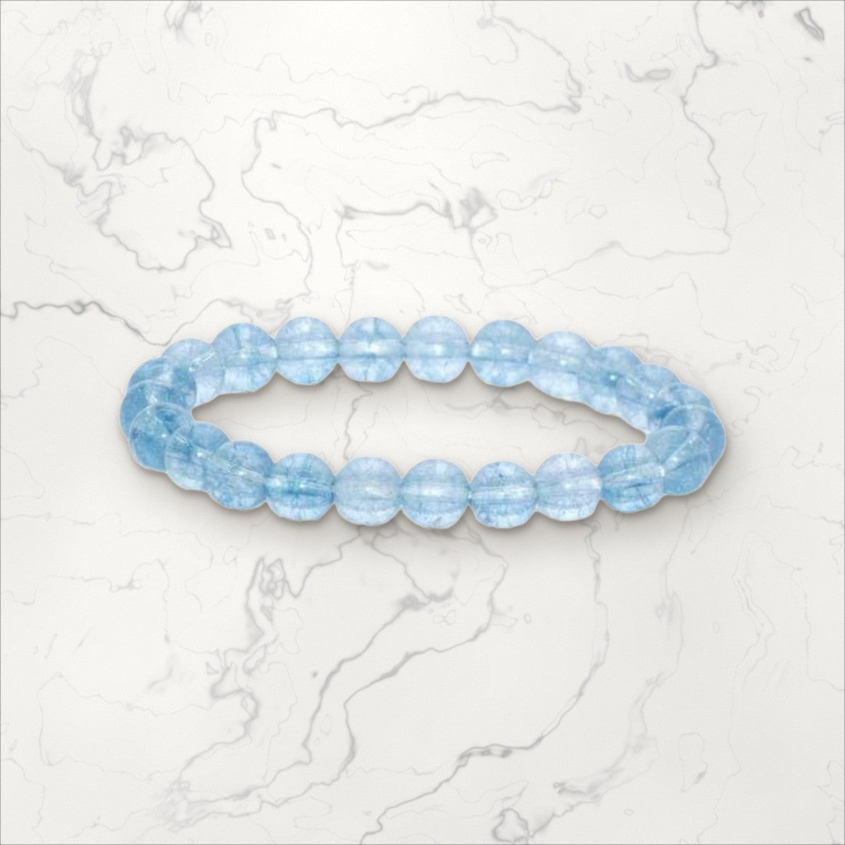 Bracelet pierres rondes Topaze bleue