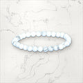 Bracelet pierres rondes Howlite Blanc 6 mm