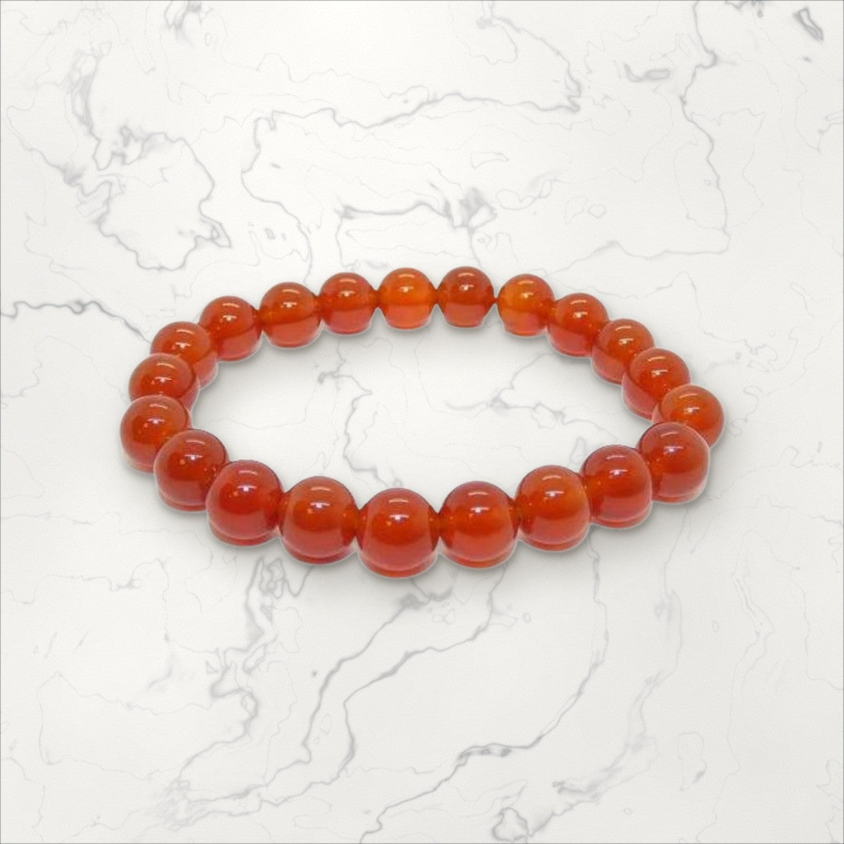 Bracelet pierres rondes Cornaline