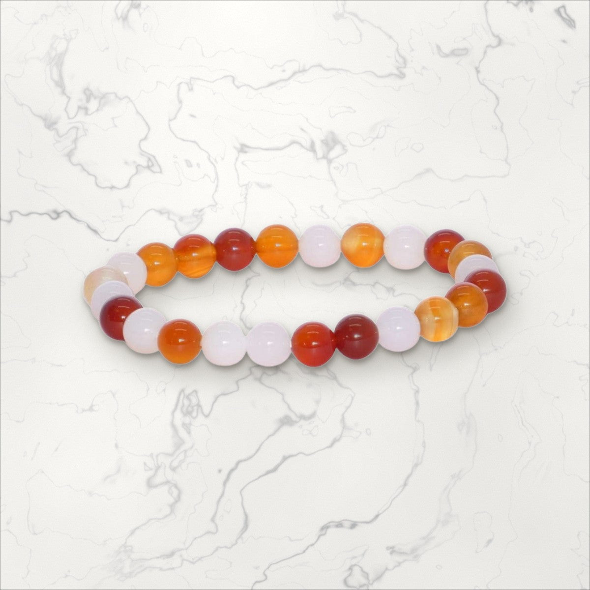 Bracelet pierres rondes Cornaline claire