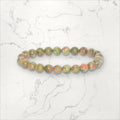 Bracelet pierres rondes Unakite