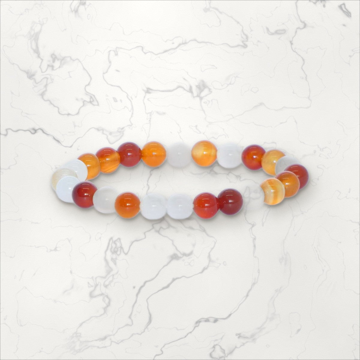 Bracelet pierres rondes Cornaline claire