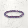 Bracelet pierres rondes Grenat 6 mm