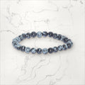 Bracelet pierres rondes Obsidienne neige 6 mm
