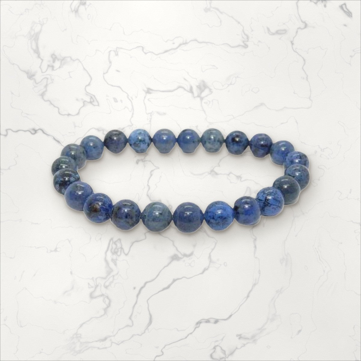 Bracelet pierres rondes Dumortiérite