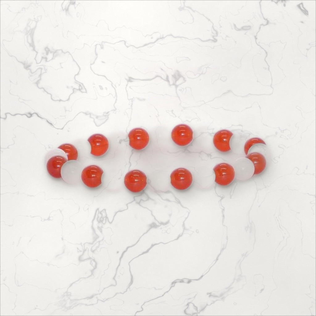 Bracelet pierres rondes Cornaline et Quartz rose