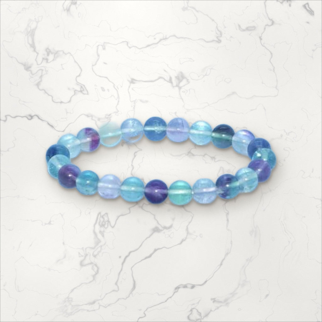 Bracelet pierres rondes Fluorite