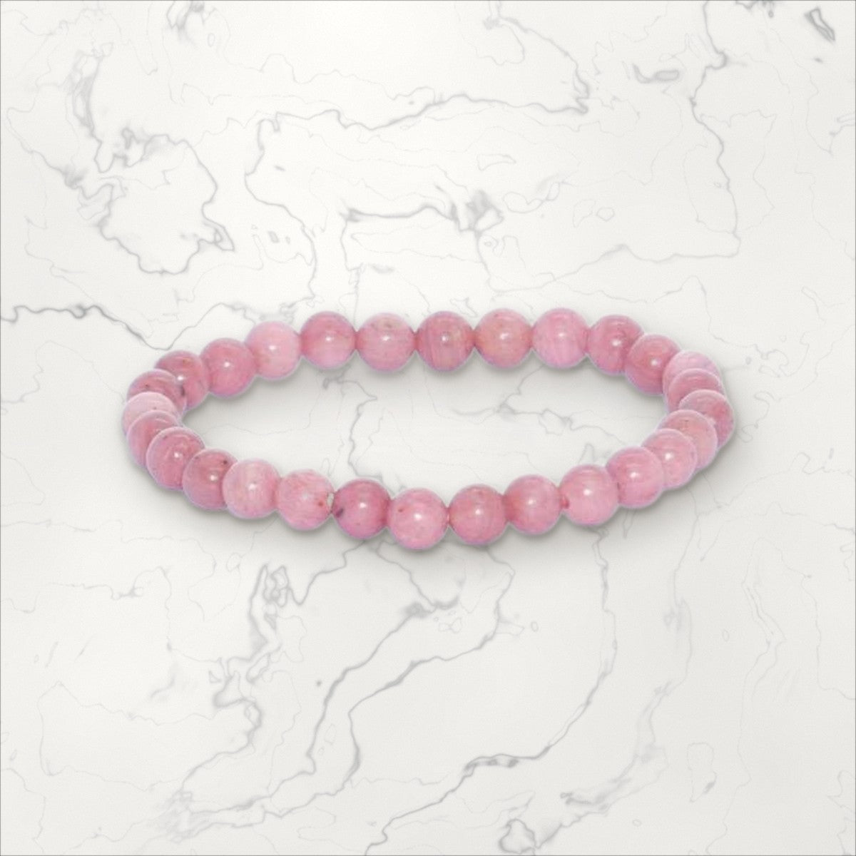Bracelet pierres rondes Rhodochrosite 6 mm
