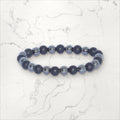 Bracelet pierres rondes Hématite Onyx mat 8 mm