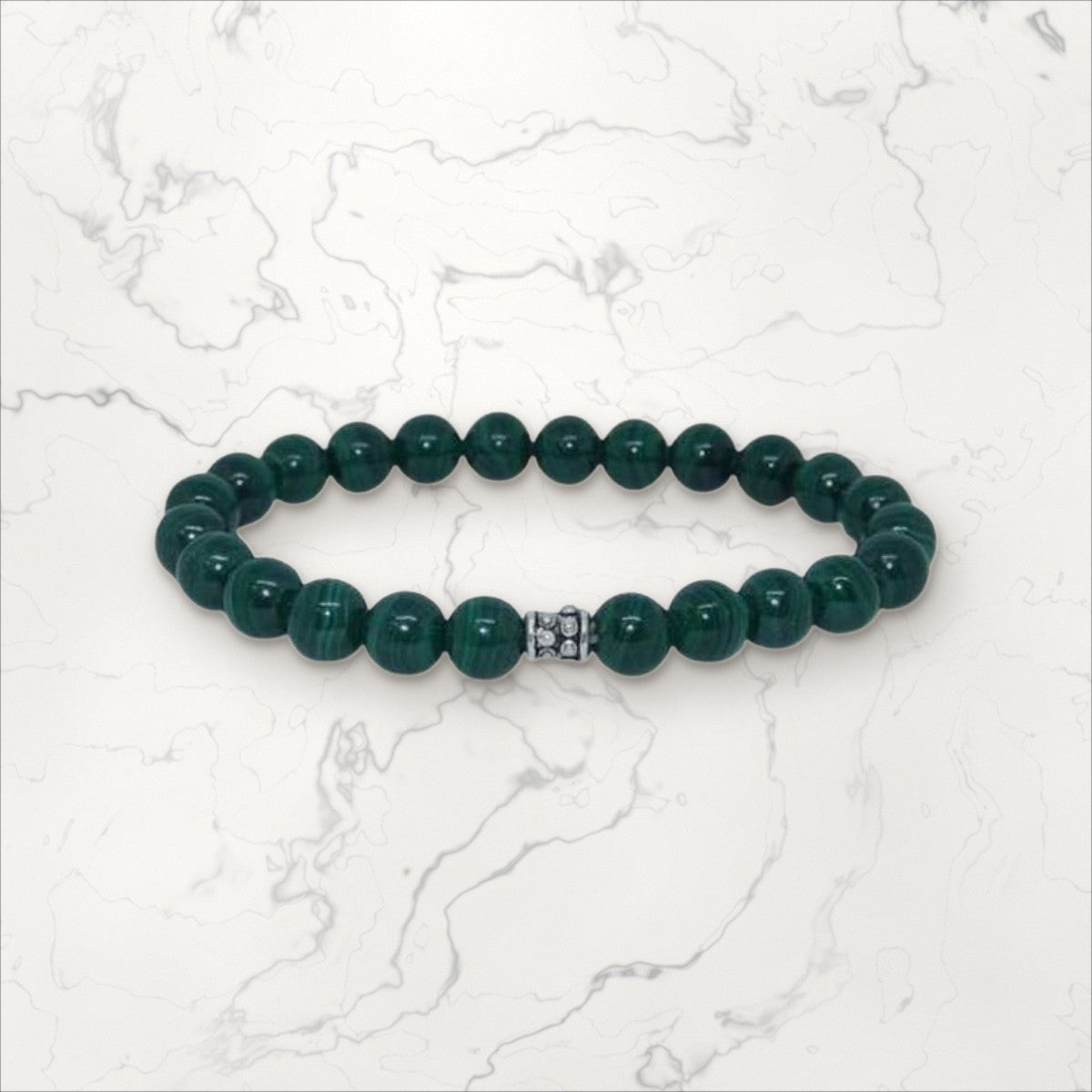 Bracelet pierres rondes Malachite