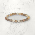 Bracelet pierres rondes Bois pétrifié ou fossilisé 6 mm