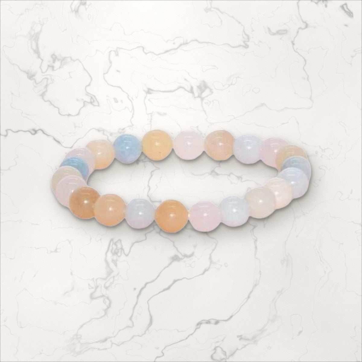 Bracelet pierres rondes Morganite