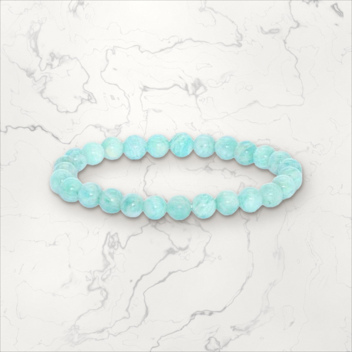 Bracelet pierres rondes Amazonite 6 mm