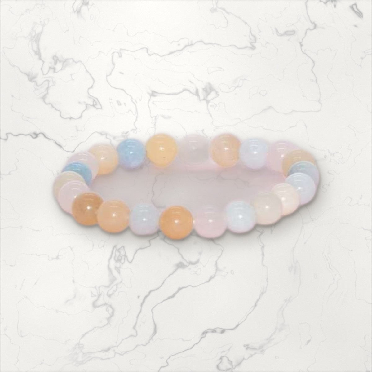 Bracelet pierres rondes Morganite